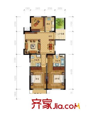 宇恒明月星城B戶型111方 3室2廳2衛(wèi)1廚