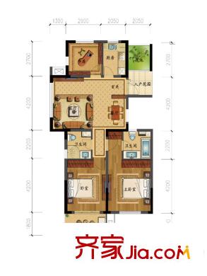 宇恒明月星城B戶型112方 3室2廳2衛(wèi)1廚