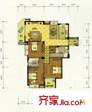 信達(dá)柳郡一期平方米軒奇數(shù)層D4戶型 3室2廳2衛(wèi)