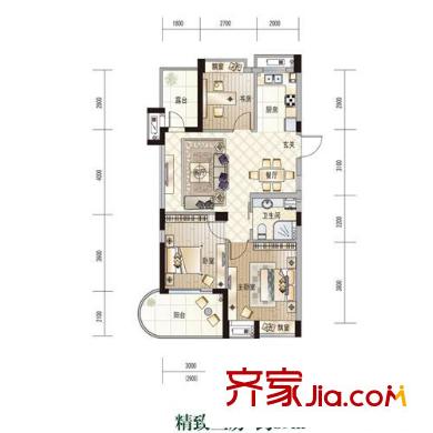 濱江萬家星城01 3室2廳1衛(wèi)1廚