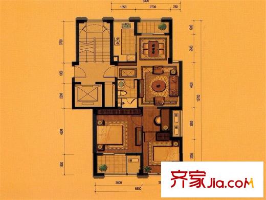 平瑞瑞和園D戶型81.06方 3室2廳1衛(wèi)1廚