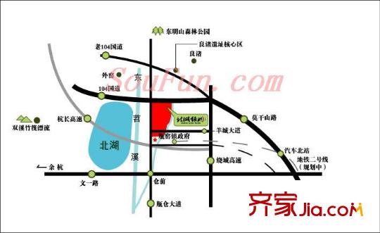 北湖綠洲花園交通圖
