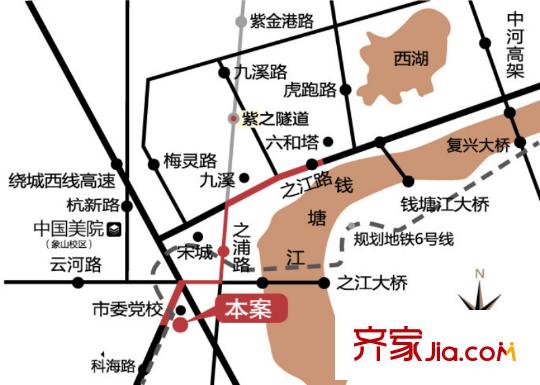 錢江?之江新天地交通圖