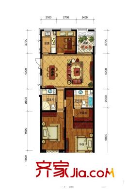 協(xié)安藍(lán)郡H戶型 3室2廳2衛(wèi)1廚