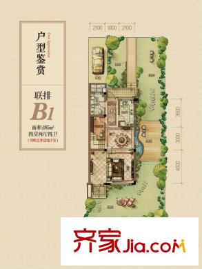 金都陽(yáng)光樾府B1聯(lián)排一層 4室2廳4衛(wèi)