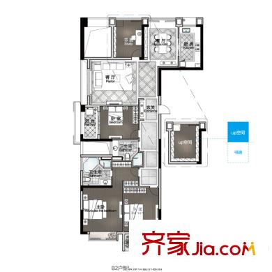 大華海派風(fēng)范B2戶型 3室2廳2衛(wèi)1廚