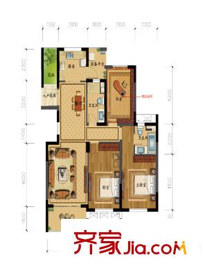宇恒明月星城C2戶型121方 3室2廳2衛(wèi)1廚