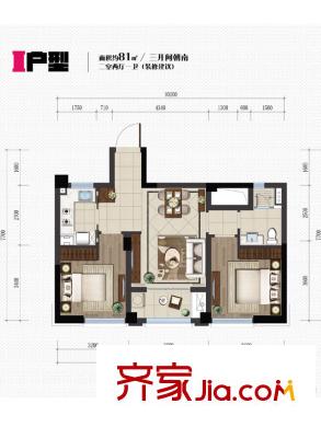 美好桂花星座I戶型 2室2廳1衛(wèi)1廚
