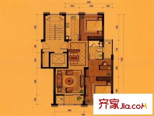 平瑞瑞和園C戶型86.97方 3室2廳1衛(wèi)1廚