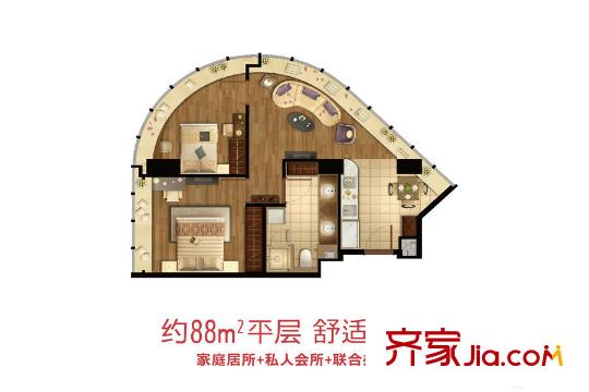 泰美國際大廈88方戶型
