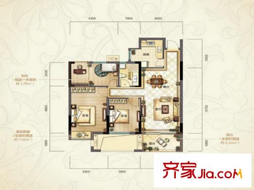 中和北宸府B5偶數(shù)層 2室2廳1衛(wèi)1廚