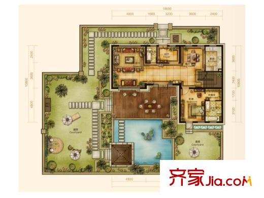 中交悅西溪C戶(hù)型1層 1室2廳1衛(wèi)1廚