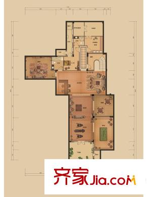 綠城桃花源L型 地下層平面圖 1室4廳2衛(wèi)