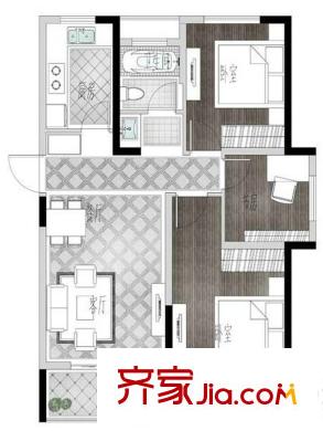 景瑞御藍灣89平方米三室兩廳A1 3室2廳1衛(wèi)1廚