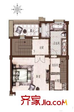通和十二橡樹A戶型-(三層) 4室3廳3衛(wèi)1廚