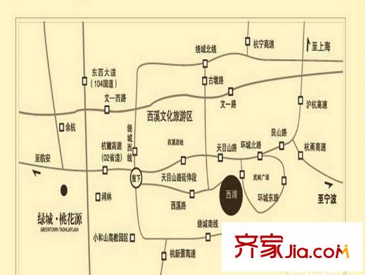 綠城桃花源交通圖