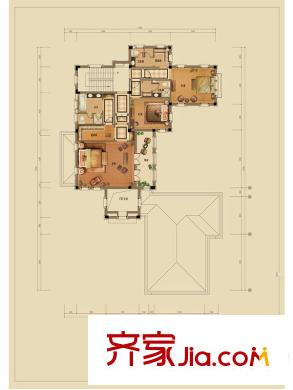 綠城桃花源G1型 二層平面圖 3室3衛(wèi)