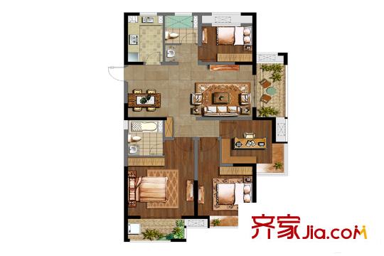 世茂西西湖126方四房