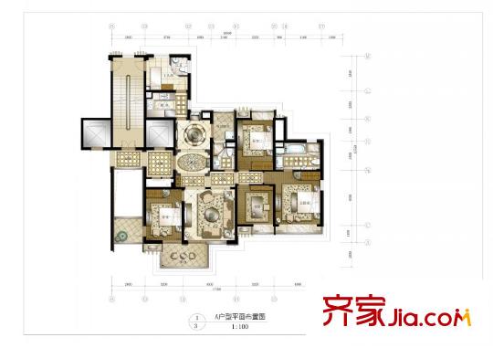 和合財富中心A戶型 4室2廳2衛(wèi)1廚