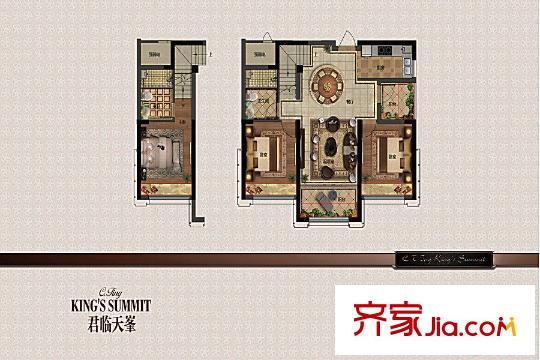 華鼎君臨天平方米A3戶型 3室2廳2衛(wèi)1廚