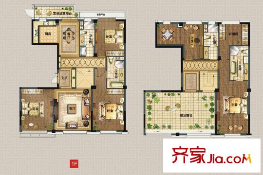 寶麗金庭B1戶型 5室2廳4衛(wèi)1廚
