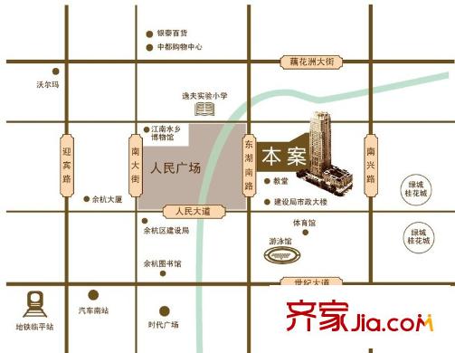 和合財富中心區(qū)位展示圖