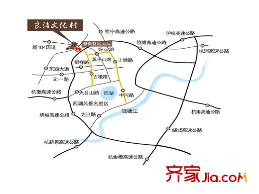 萬科良渚文化村秋荷坊交通圖