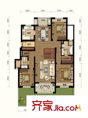 萬科良渚文化村秋荷坊A4戶型 3室2廳2衛(wèi)
