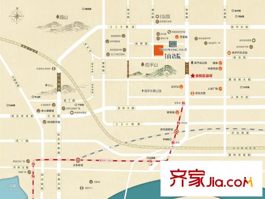 新城山語院區(qū)位圖