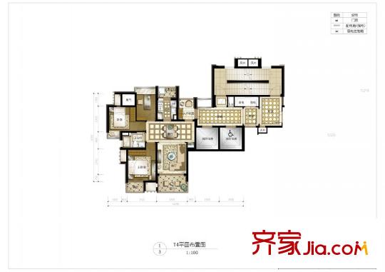 和合財富中心T4戶型A 3室2廳1衛(wèi)1廚