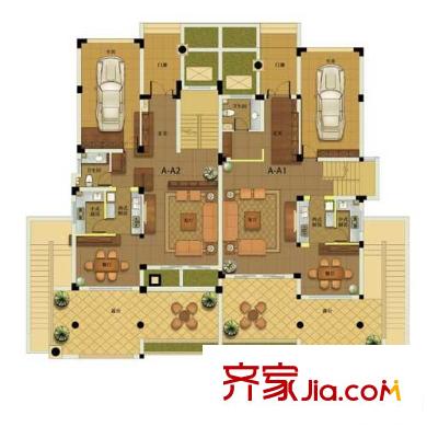 新湖果嶺花園1層A戶型 2室2廳2衛(wèi)2廚