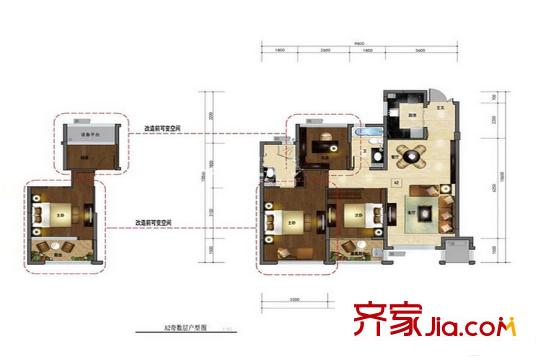 金成?英特學(xué)府A2戶型奇數(shù)層 3室2廳2衛(wèi)1廚
