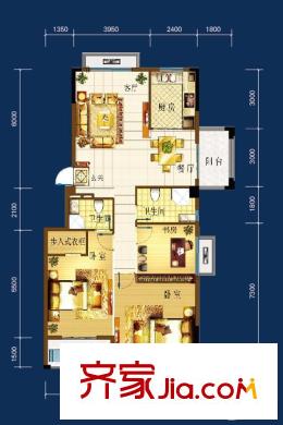 經(jīng)緯御賢府A戶型 3室2廳2衛(wèi)1廚