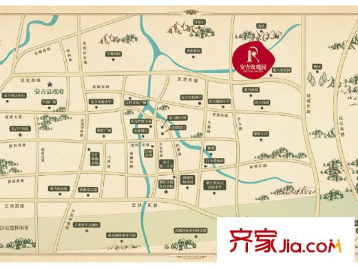 安吉玫瑰園手繪地圖