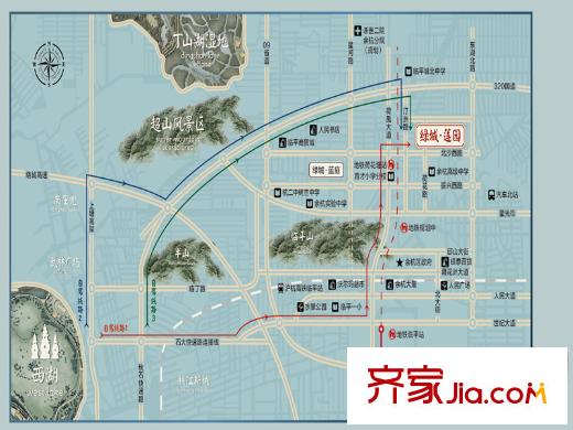 綠城蓮園區(qū)位圖
