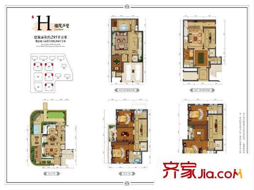 綠城蓮園H組院戶型 8室5廳8衛(wèi)1廚