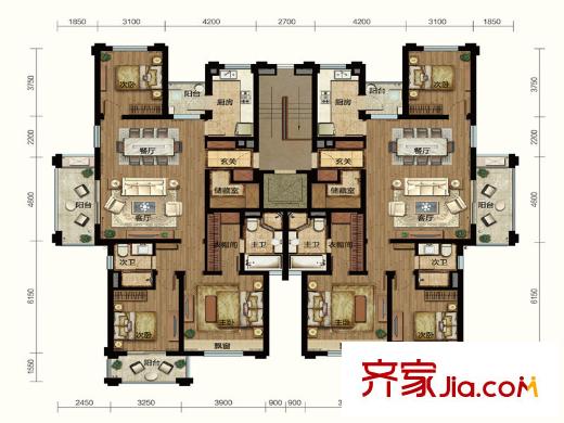 萬科良渚文化村秋荷坊C2戶型 3室2廳2衛(wèi)