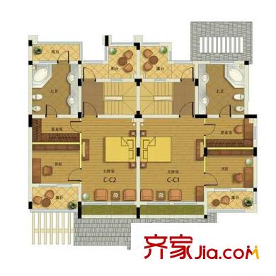 新湖果嶺花園3層C戶型 2室1廳1衛(wèi)