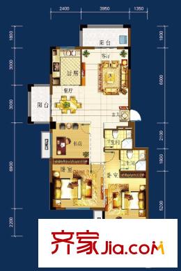經(jīng)緯御賢府B戶型 3室2廳2衛(wèi)1廚