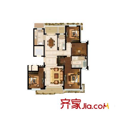綠城之江1號188方三室兩衛(wèi)一廚 3室2廳2衛(wèi)1廚