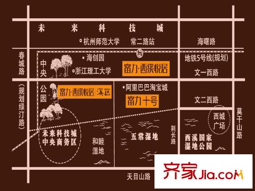 富力西溪悅居溪區(qū)區(qū)位圖