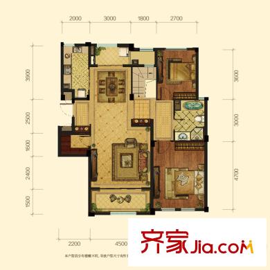 綠城西溪融莊A1戶型 2室2廳1衛(wèi)1廚