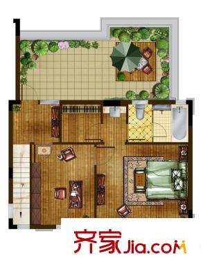 新城西溪逸境E戶型二樓 4室2廳2衛(wèi)1廚