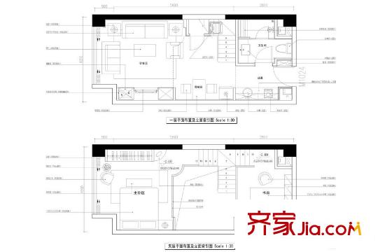 四季廣場戶型平面圖 1室1廳1衛(wèi)1廚