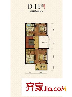 綠城西溪融莊D-1b戶型二層空間 2室2衛(wèi)