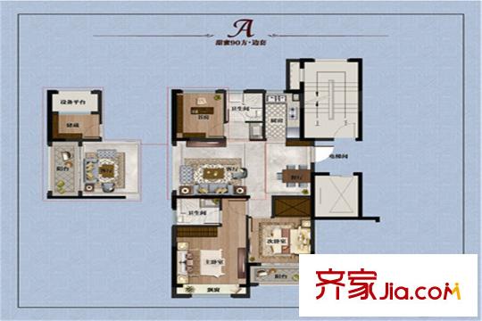 相寓90方邊套 3室2廳2衛(wèi)1廚