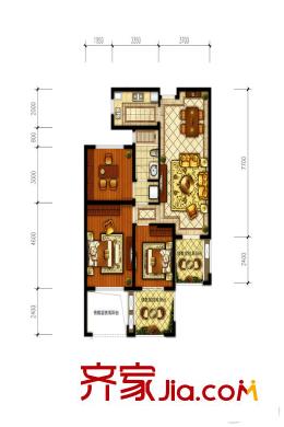 保利城市果嶺3號樓02、03室 87方3房1衛(wèi) 3室2廳1衛(wèi)1廚