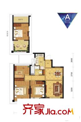 龍湖旭輝春江悅茗A戶型 3室2廳1衛(wèi)1廚