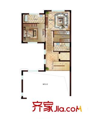 潮聞天下280方2樓戶型圖 1室1廳2衛(wèi)