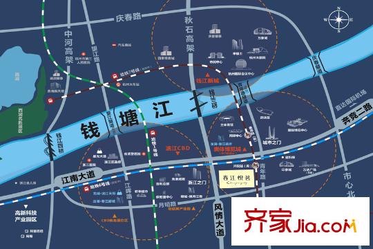 龍湖旭輝春江悅茗區(qū)域圖